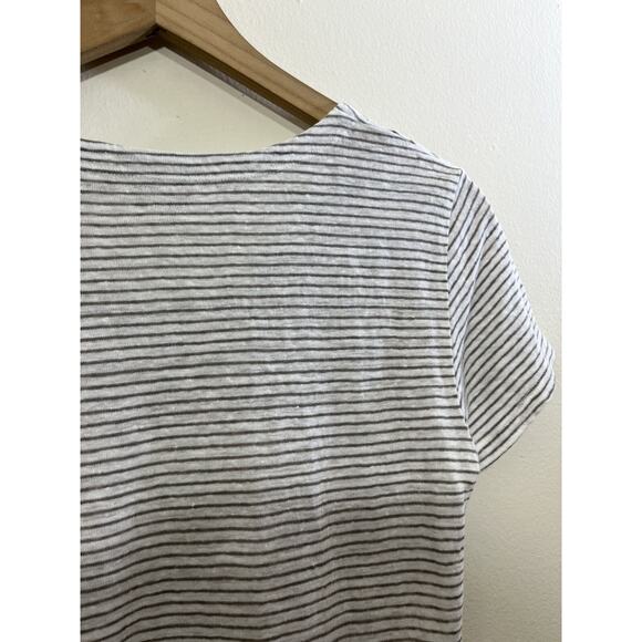 Eileen Fisher 100% Linen Top P Boxy Lagenlook Coastal Luxury Airy Boho Striped - Picture 10 of 13